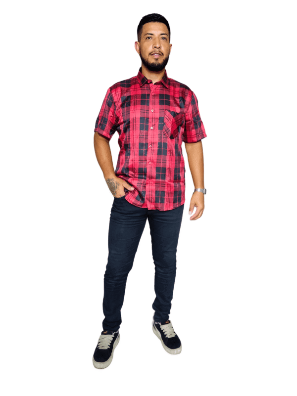 Camisa Xadrez Masculina Manga Curta - Image 3