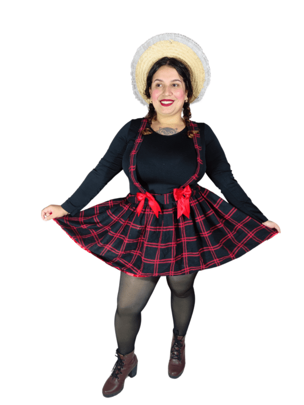 Saia Quadriculada Preto e Vermelho - Image 2