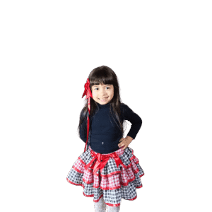 Saia Quadriculada 3 Camadas Infantil