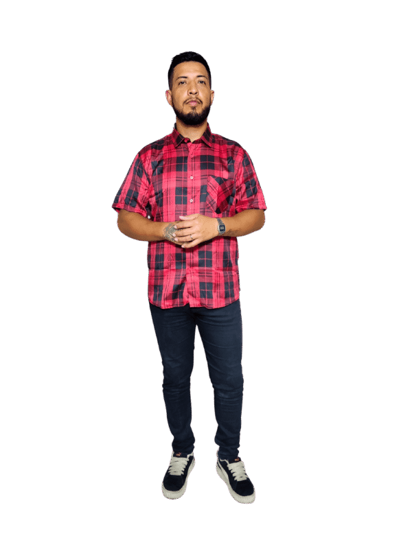 Camisa Xadrez Masculina Manga Curta