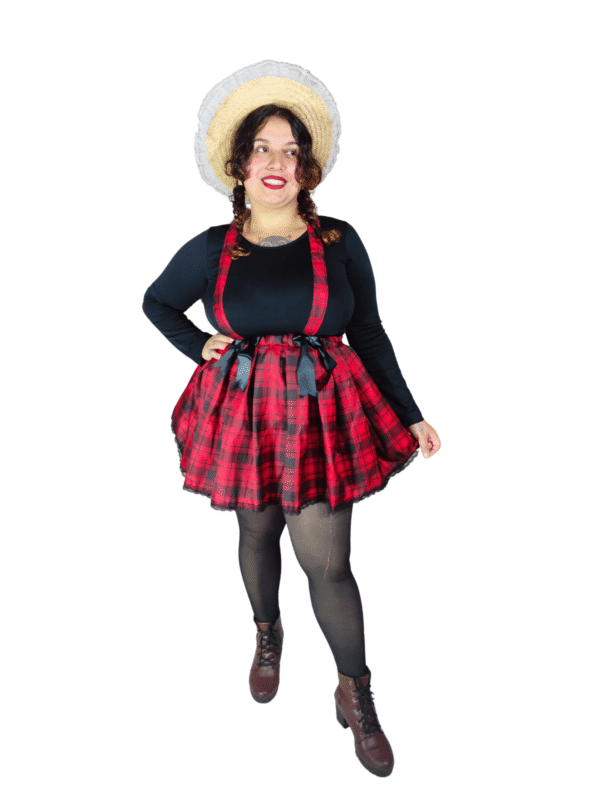 Saia com Suspensório Vermelho e Preto - Image 2