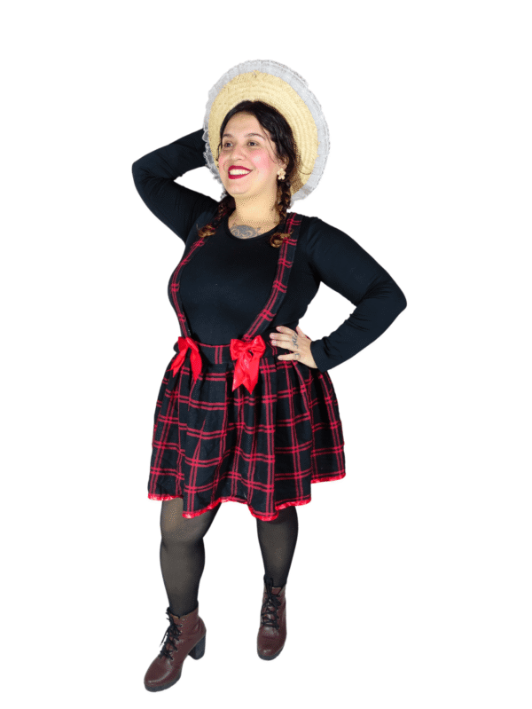 Saia Quadriculada Preto e Vermelho - Image 3
