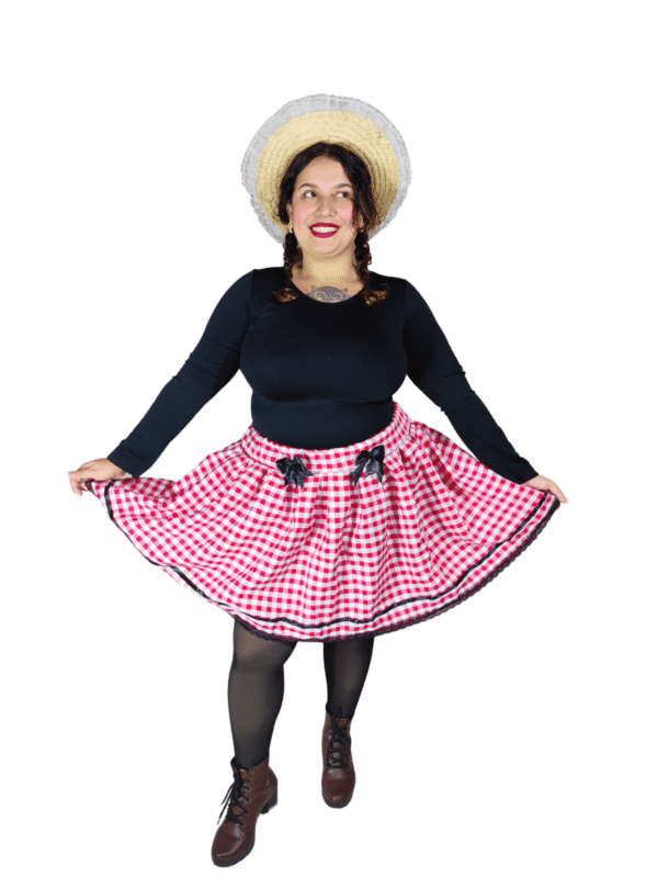 Saia Quadriculada Vermelho e Preto - Image 3