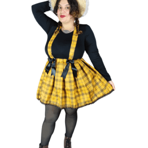 Saia Quadriculada Preto e Amarelo