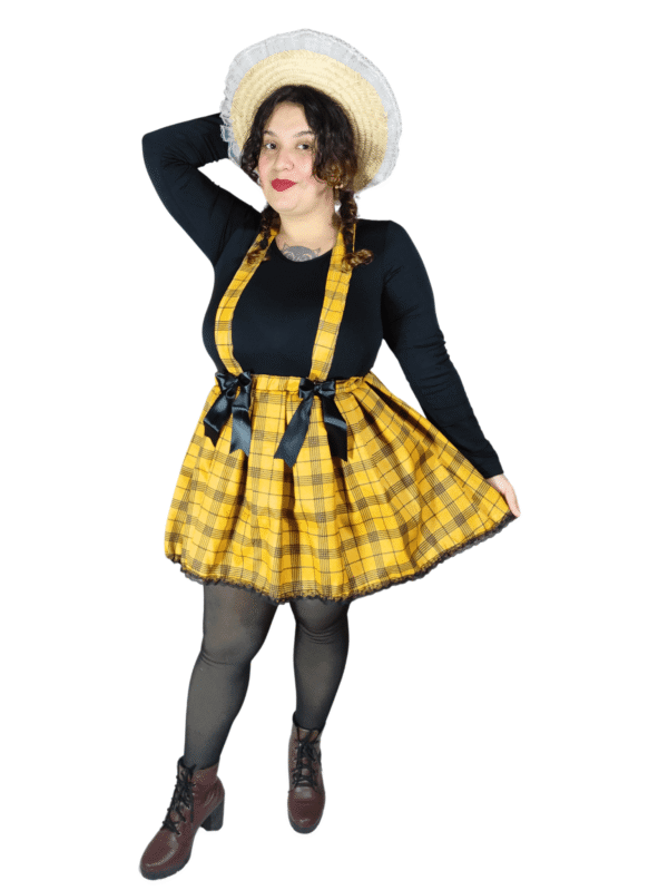 Saia Quadriculada Preto e Amarelo