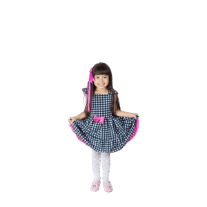 Vestido Xadrez Infantil Xadrez Preto