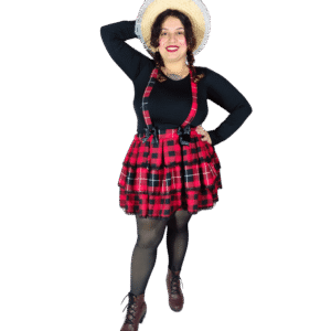 Saia Xadrez 3 Camadas Vermelho e Preto